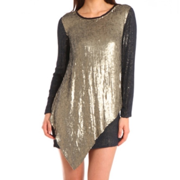 3.1 Phillip Lim Gold Sequin Silk Dress - Picture 1 of 10